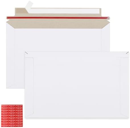 zmybcpack 100 Pack 6.3"x9.8" Rigid Mailer Self Seal Photo Document Mailer by zmybcpack