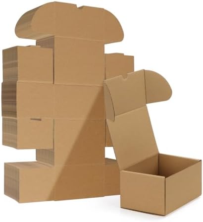 HORLIMER 6x4x3 inches Shipping Boxes Set of 40, Brown Corrugated Cardboard Box for Mailing, Packaging, Small Business by HORLIMER