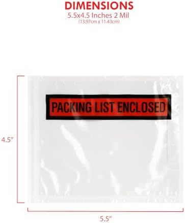GPI - Packing List Envelopes, 4.5" x 5.5" Packing Slip Pouches, Clear Plastic Envelope Sleeves with Self-Adhesive Strip, Top Loading for Shipping Labels, Packing Lists, Invoices & Paperwork. 2000 Pack - Image 2