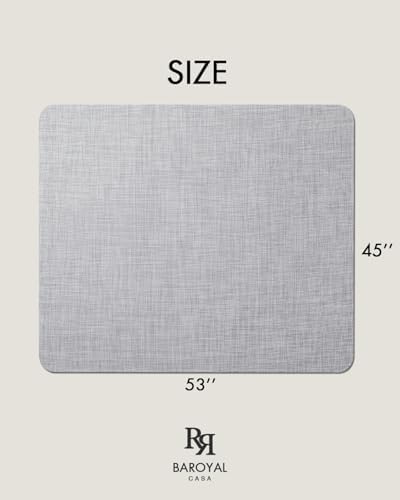 Baroyal Office Chair Mat for Hardwood Floor Under Desk Computer Rolling Chair Mat for Wood/Tile Floor Non-Slip Heavy Duty Desk Rug PVC Plastic Hard Floor Protector 45"x 53" (Mist) - Image 6