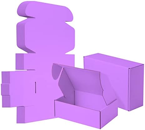 25 Pack Small Shipping Boxes Purple Corrugated Cardboard Box 9x6x3 inches，Corrugated Box for Packaging Small Business,Mailing Packing Literature Mailer,Shipping Gift Boxes by AIYUNNI