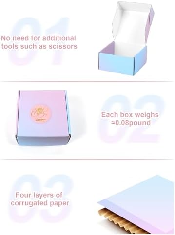 Shipping Boxes 4x4x2 Inch - Set of 45: Small Corrugated Cardboard Boxes - Purple Shipping Boxes for Small Business - Image 4