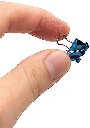 JAM PAPER Colorful Binder Clips - Extra Small - 3/5 Inch (15 mm) - Blue Binderclips - 30/Pack - Image 6