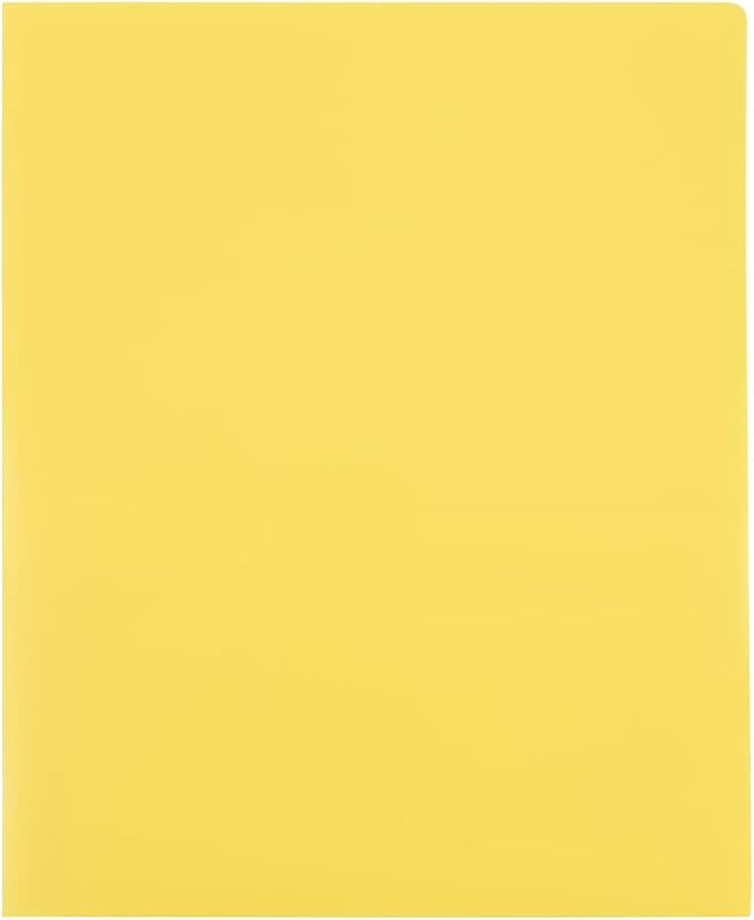 JAM PAPER Heavy Duty Plastic 2 Pocket Extra Tough School Folders - Yellow - 6/Pack - Image 7