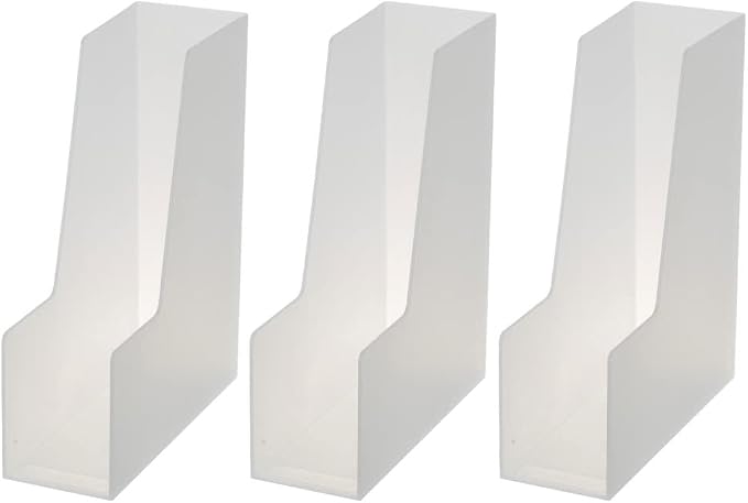 YBM Home Vertical File Bins Organizer Open Front Design for Easy Access to Files, Documents, and Magazines, Ideal for Home Office, Work Desktops, or School, Medium, 1260-3 by YBMHome