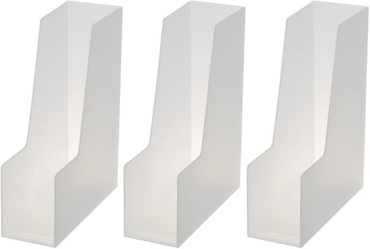 YBM Home Vertical File Bins Organizer Open Front Design for Easy Access to Files, Documents, and Magazines, Ideal for Home Office, Work Desktops, or School, Medium, 1260-3 by YBMHome