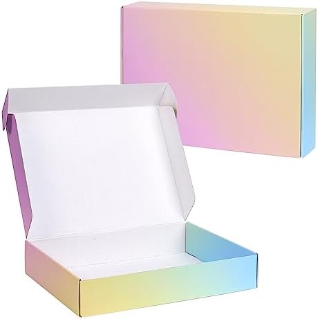 Shipping Boxes for Packaging, 11x8x2 Inches Corrugated Cardboard Boxes, Mailing Boxes for Small Business(15 Pack, Colorful) by OitiO