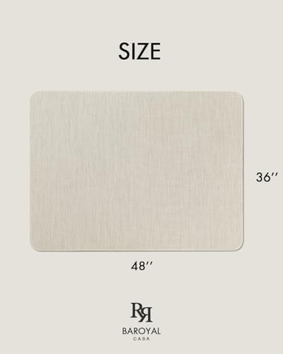 Baroyal Office Chair Mat for Hardwood Floor Under Desk Computer Rolling Chair Mat for Wood/Tile Floor Non-Slip Heavy Duty Desk Rug PVC Plastic Hard Floor Protector 36" x 48" (Parchment) - Image 6