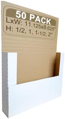 50 Pack Comic Book Shipping Box Mailers, 11 1/8×8 5/8×2" Height-Adjustable by SZYANGDA