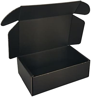 6x4x2'' Small Shipping Boxes 25 Pack, Black Corrugated Cardboard Mailers for Small Business (CM642B25) by CH-BOX