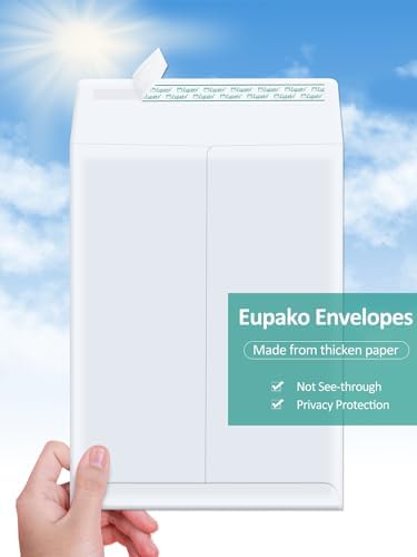 Eupako Catalog Mailing Envelopes 9x12 White Envelopes Self Seal 250 Pack for Organizing and Storage - Image 4
