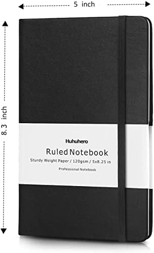 Huhuhero 10 Pack Lined Journal Notebook, A5 College Ruled 5"×8.25", Black - Image 5