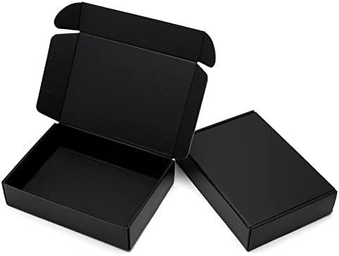 Timirog Black Shipping Boxes 11 1/8 x 8 5/8 x 2" Letter Size 25 Pack - Corrugated Cardboard Mailing Box for Small Business, Literature Mailer Supplies for Packaging Pictures, Books, Clothes, Gifts by Timirog