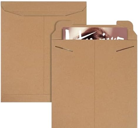 APQ Supply Natural Brown Tab Lock Rigid Mailers, 12.75 x 15 Inch. Pack of 100 Cardboard Envelopes for Photos, Documents. Sturdy Stay Flat Mailers with Tab Lock Closure. Hard Rigid Shipping Envelopes by APQSupply%C2%AE
