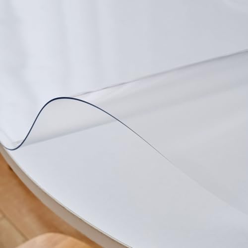40 Inch Round Frosted Table Cover Protector, Frosted Round Table Protector for Dining Room Table, 1.5mm Thick Waterproof Round Plastic Vinyl Pad - Image 3