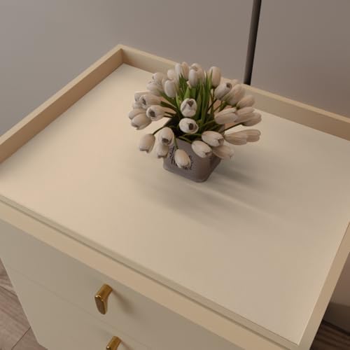 Leather Nightstand Cover,1.8mm Thick,15.75x23.6 Inch End Table Cover,Side Table Cover,Bedside Table Cover,Bedside Tablecloth.(Beige+Light Gray,15.75x23.6) by Zinkooat