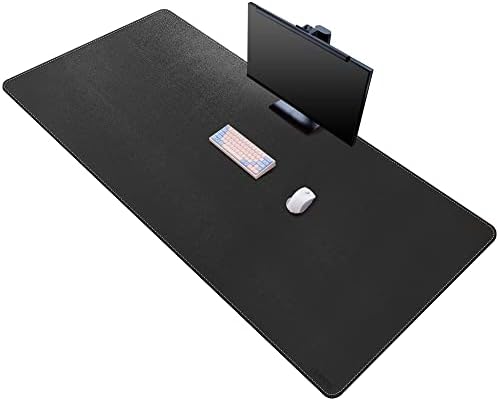 CENNBIE Leather Desk Mat, 63" x 31.4", Large Desk Pad Protector Black by CENNBIE