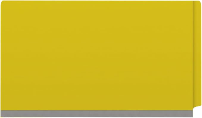 Ecom Folders End Tab Pressboard Classification Folders | Legal Size 25 Pt Stock with 2 Dividers and 2" Tyvek Expansion | Medical, Legal & Office Records Organizer | Yellow, Box of 10 - Image 3