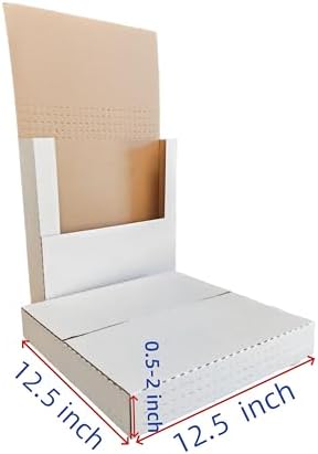 50 Pack,vinyl shipping box,12.5x12.5x2inch, Easy-Fold Shipping Box, White, - Image 2