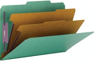 Smead Pressboard Legal Size File Folders with SafeSHIELD Fasteners, 2 Dividers, 2" Expansion, Office Folders, Paper Holder, Green, 10 per Box (19033) - Image 4