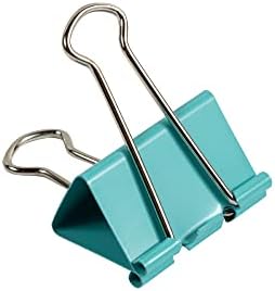 JAM PAPER Colorful Binder Clips - Large - 1 1/2 Inch (41 mm) - Teal Binderclips - 12/Pack - Image 3