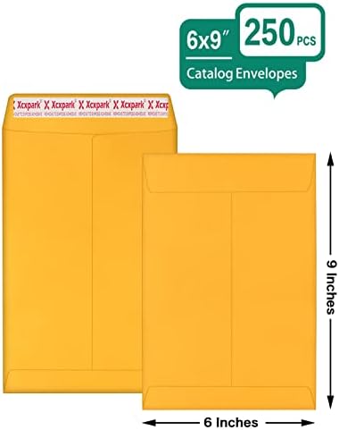 Xxcxpark 250 PCS 6x9 inches Security Catalog Envelopes Printable Self Seal Envelopes, Anti Tear brown Kraft Envelopes for Invitation Cards, Pictures, Photos, Documents (Pack of 2) - Image 2