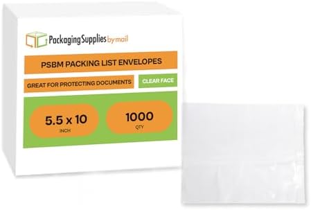 PSBM 1000 PCS 5.5 x 10 Inch Clear Blank Packing List Envelopes, Shipping Documents Pouches/Sleeves for Mailing Labels, Invoices, Documents and Packing Slips - Image 2