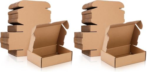 Qilery 100 Pcs 5.91 x 3.94 x 1.57" Shipping Boxes Corrugated Cardboard Box (Pack of 2) by Qilery