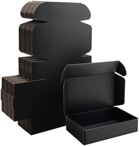 8x5x2 inch Black Shipping Boxes for Small Business- Set of 25 by Yidomto