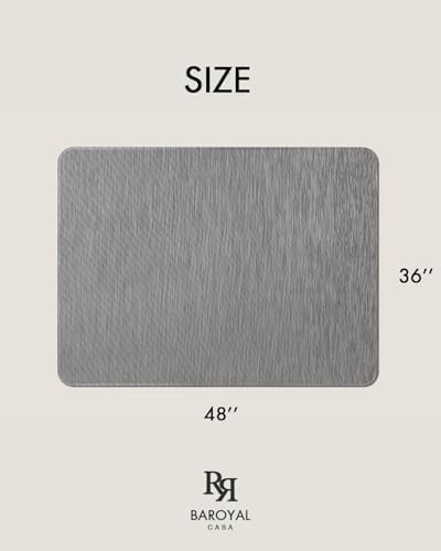Baroyal Office Chair Mat for Hardwood Floor Under Desk Computer Rolling Chair Mat for Wood/Tile Floor Non-Slip Heavy Duty Desk Rug PVC Plastic Hard Floor Protector 36" x 48" (Gray) - Image 6