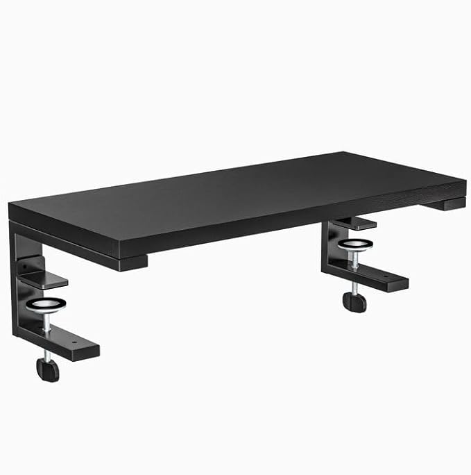 ARES WING Clamp-On 21.7" Desk Extender Shelf, Heavy Duty Desktop Organizer | 21.7"x 9.8" Versatile Clamp on Desk Shelf,For Gaming and Office Accessories, Black by ARESWING