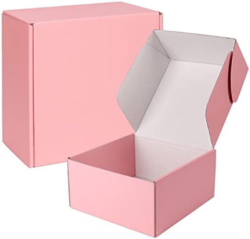 Shipping Boxes Medium, 8x8x4 in 20 Packs Pink Mailing Packaging Boxes, Cardboard Mailer Boxes for Small Business by OitiO