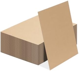 Calenzana 50 Pack 8.5x11 Inch Brown Corrugated Cardboard Sheets Flat Cardboard Sheets for Packing Mailing Dividers and DIY Crafts by Calenzana