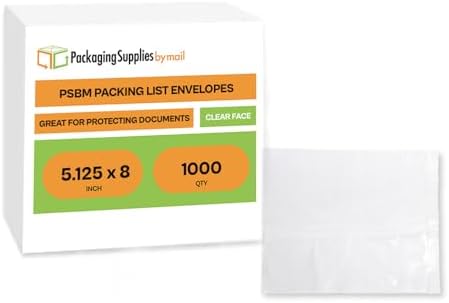 PSBM 1000 PCS 5.12 x 8 Inch Clear Blank Packing List Envelopes, Shipping Documents Pouches/Sleeves for Mailing Labels, Invoices, Documents and Packing Slips - Image 2