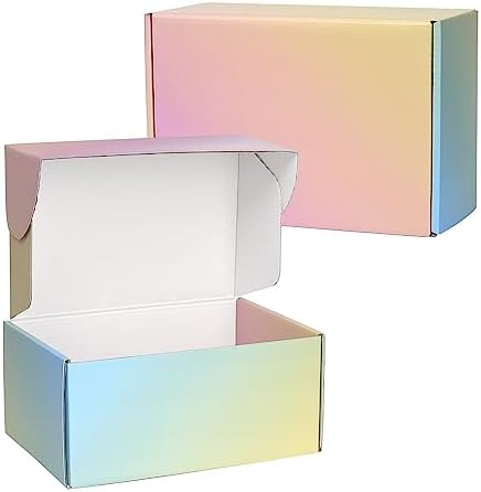 Shipping Boxes for Packaging, 9x6x4 Inches Corrugated Cardboard Boxes, Medium Mailing Boxes for Small Business (15 Pack, Colorful) by OitiO