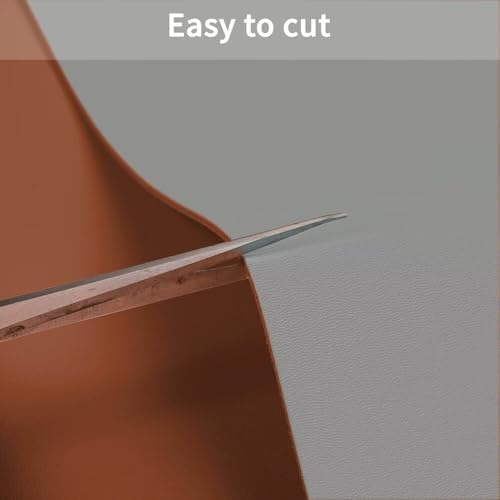 Leather Desk Mat,1.8mm Thick,15.75x63 Inch Desk Cover,Desk Protector Mat,Dresser Cover Top,Coffee Table Covers,Make Up Mat,End Table Covers,Cover Damaged Dresser Top(Brown+Gray,15.75x63) - Image 5