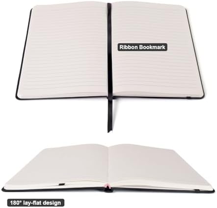 Comix Lined Journal Notebook for Women Men, Journaling Notebooks for Office School Home, 240 Pages, 5.5" x 8.3", College Ruled, A5, Hardcover, Black (Pack of 3) - Image 4