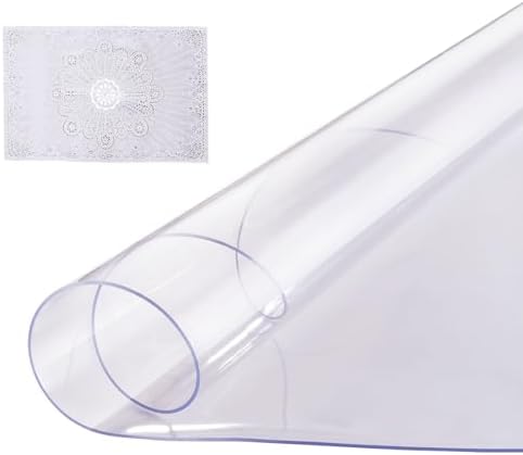 VEVOR Plastic Table Cover, 42 x 42 Inch 2.0 mm Thick Clear Round PVC Desk Mat Protector, Waterproof & Easy Cleaning Desk Pad Tablecloth, for Office, Dresser, Dining Room, Night Stand by VEVOR