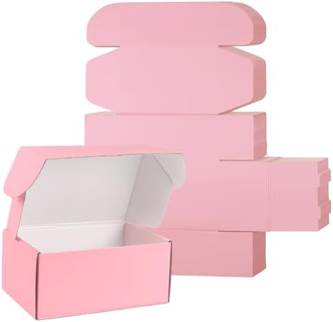 FORBFAN 9x6x4 Pink Shipping Boxes 30 Pack, Mailer Boxes for Packaging Small Business, Cardboard Boxes for Shipping Moving Mailing by FORBFAN-US