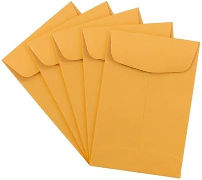 JAM PAPER #4 Coin Business Commercial Envelopes - 3 x 4 1/2 - Brown Kraft Manila - 50/Pack - Image 4