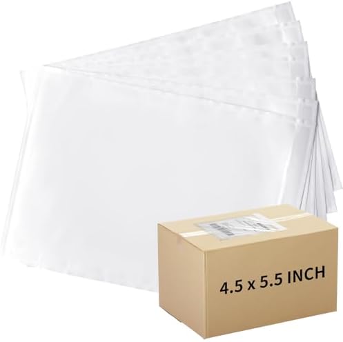 4.5'' X 5.5'' Packing List Envelopes Clear Self-Adhesive Top Loading Mailing Packing List Pouches Shipping Label Envelopes Clear Mailing Label Pouch (200 Packs) by OausTectDirect