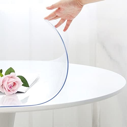 30 Inch Round Table Protector Clear Dining Room Table Cover Runner Circle Vinyl Table Protector Pad Heavy Duty Plastic Desk Mats PVC Tablecloth for Wood Marble Glass Table Waterproof Easy Clean by SoRoel