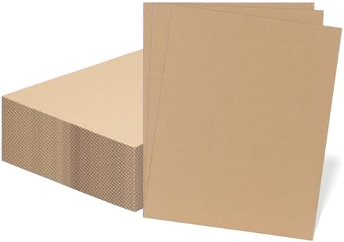 RLAVBL 50 Pack 11x14 Corrugated Cardboard Sheets, Flat Cardboard Inserts for Shipping, Mailing, Packing, DIY Crafts by RLAVBL