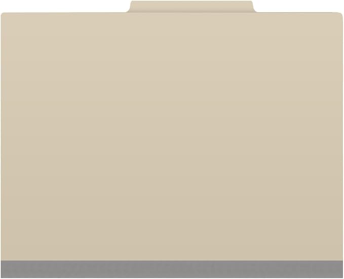 25 Pt. Pressboard Classification Folders, 2/5 Cut ROC Top Tab, Letter Size, 2 Dividers, Manila (Box of 10) - Image 3