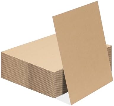 Calenzana 50 Pack 11x14 Inch Brown Corrugated Cardboard Sheets Flat Cardboard Sheets for Packing Mailing Divider and DIY Crafts by Calenzana