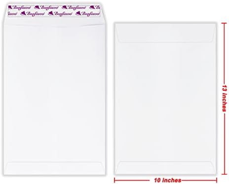Bonfasvo 300 Pack 10x13 White Catalog Envelopes Peel & Seal Security Mailing Envelopes 120GSM Kraft Paper self Seal Envelopes for Invitations Papers Photos Documents Pictures Papers Files - Image 2