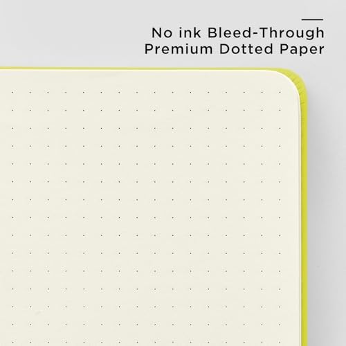 &And Per Se Dotted Journal Notebook, A5 Hardcover Leather Dotted Journal, 160 Pages 100gsm Thick Dot Grid Paper, 3 Sheets of Stickers Included - 5.7'' x 8'' (Emerald) - Image 5