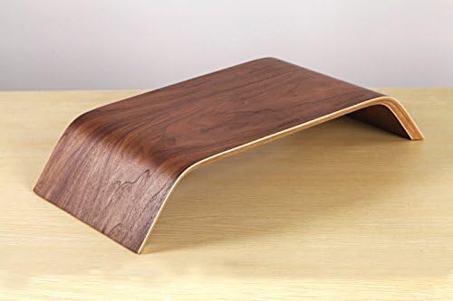 Wooden Computer Monitor Stand Save Space Desktop Riser for Computers LCD Monitors Laptop PC iMac Notebook Apple MacBook(Black Walnut) by SAMDI