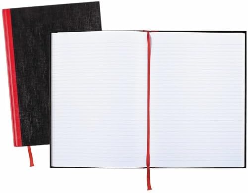 Black n' Red Notebook, Business Journal, 11-3/4" x 8-1/4", 96 Sheets, Ruled, Optik Paper, Hardcover, Casebound, Black (D66174) - Image 5