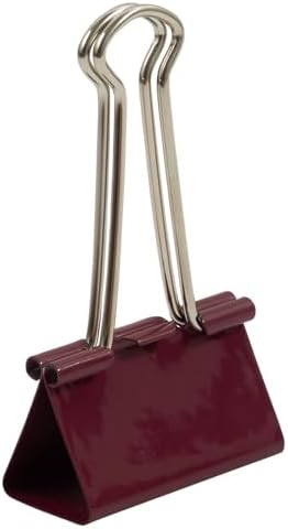 JAM PAPER Colorful Binder Clips - Large - 1 1/2 Inch (41 mm) - Burgundy Binderclips - 12/Pack - Image 2